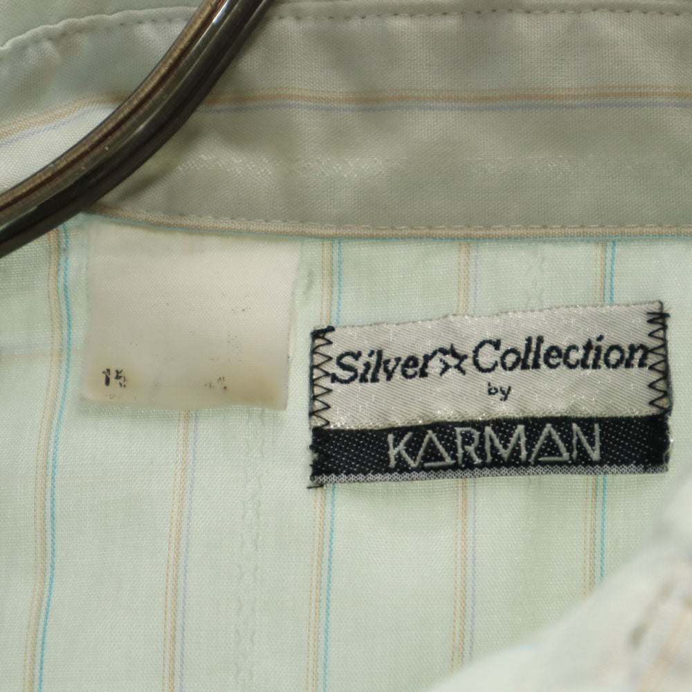Silver Collection by KARMAN 70s ヴィンテージ ストライプ柄 長袖 ウエスタンシャツ ブルー系 メンズ