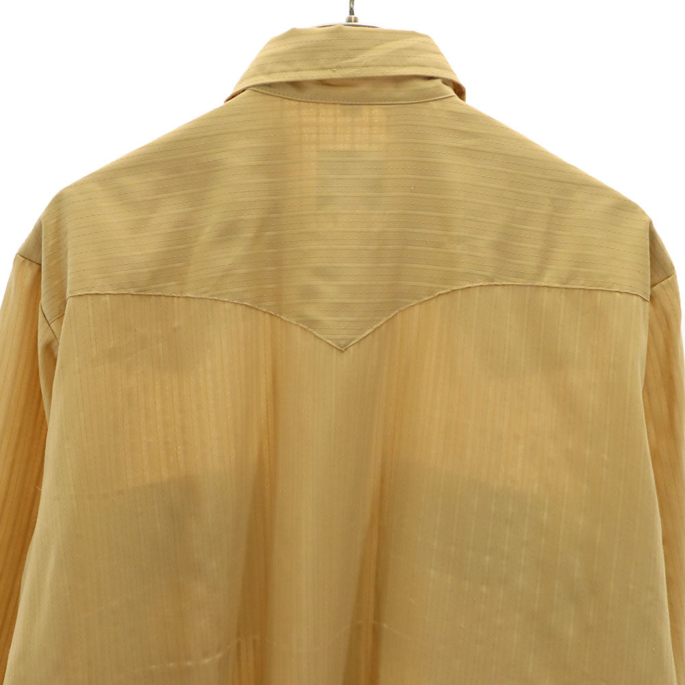 MILLER ミラー 70s USA製 ヴィンテージ ストライプ地 長袖 ウエスタンシャツ 17-35 イエロー系 メンズ