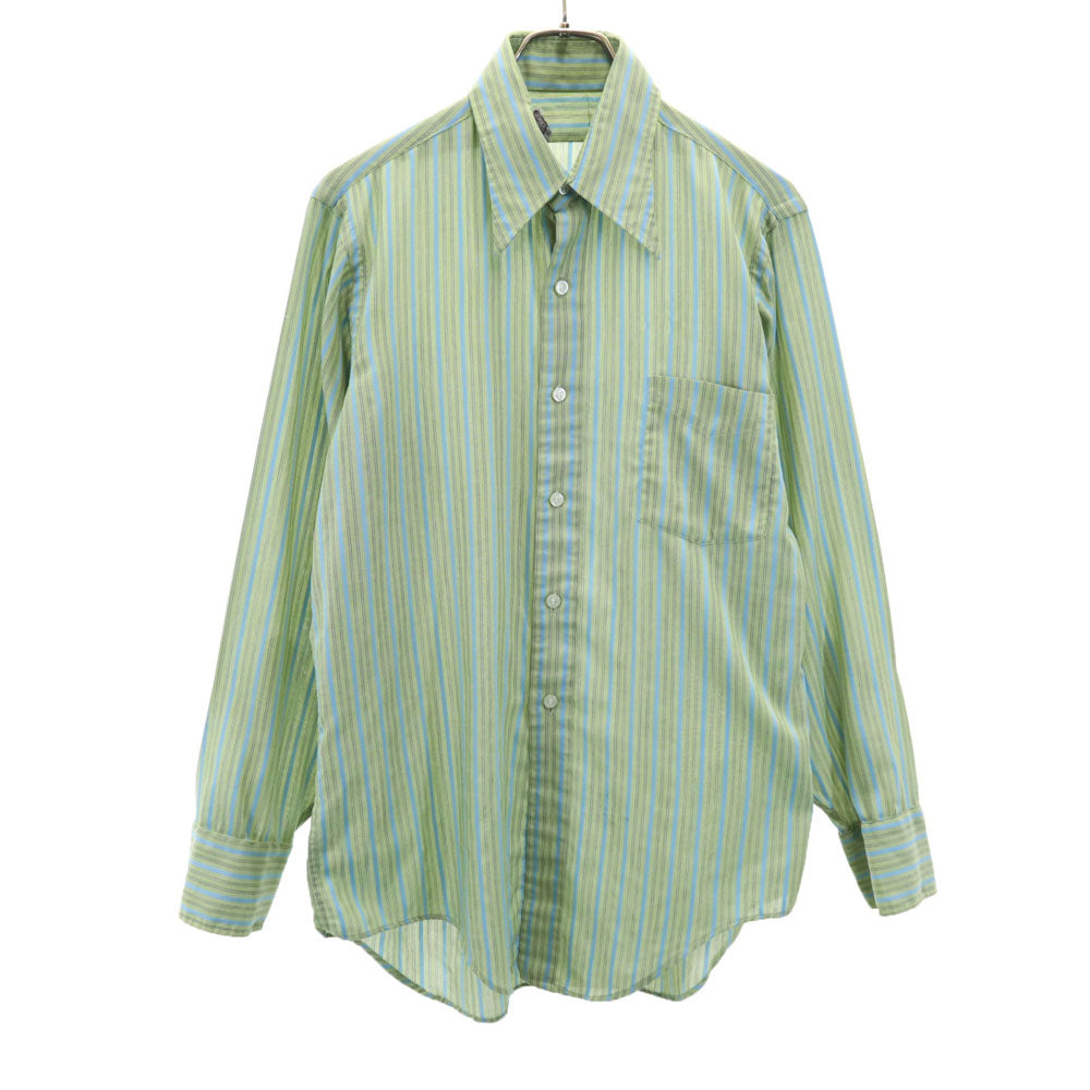 ENOURO BY ENRO 70s ヴィンテージ ストライプ柄 長袖 シャツ グリーン系 メンズ