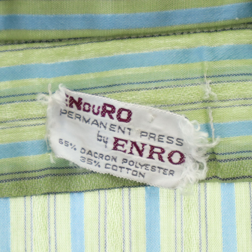 ENOURO BY ENRO 70s ヴィンテージ ストライプ柄 長袖 シャツ グリーン系 メンズ