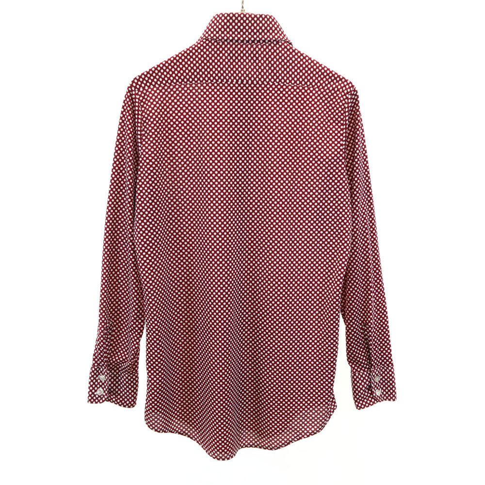 MEDICI 70s ヴィンテージ ドット柄 長袖 シャツ 15-32 レッド系 水玉 メンズ