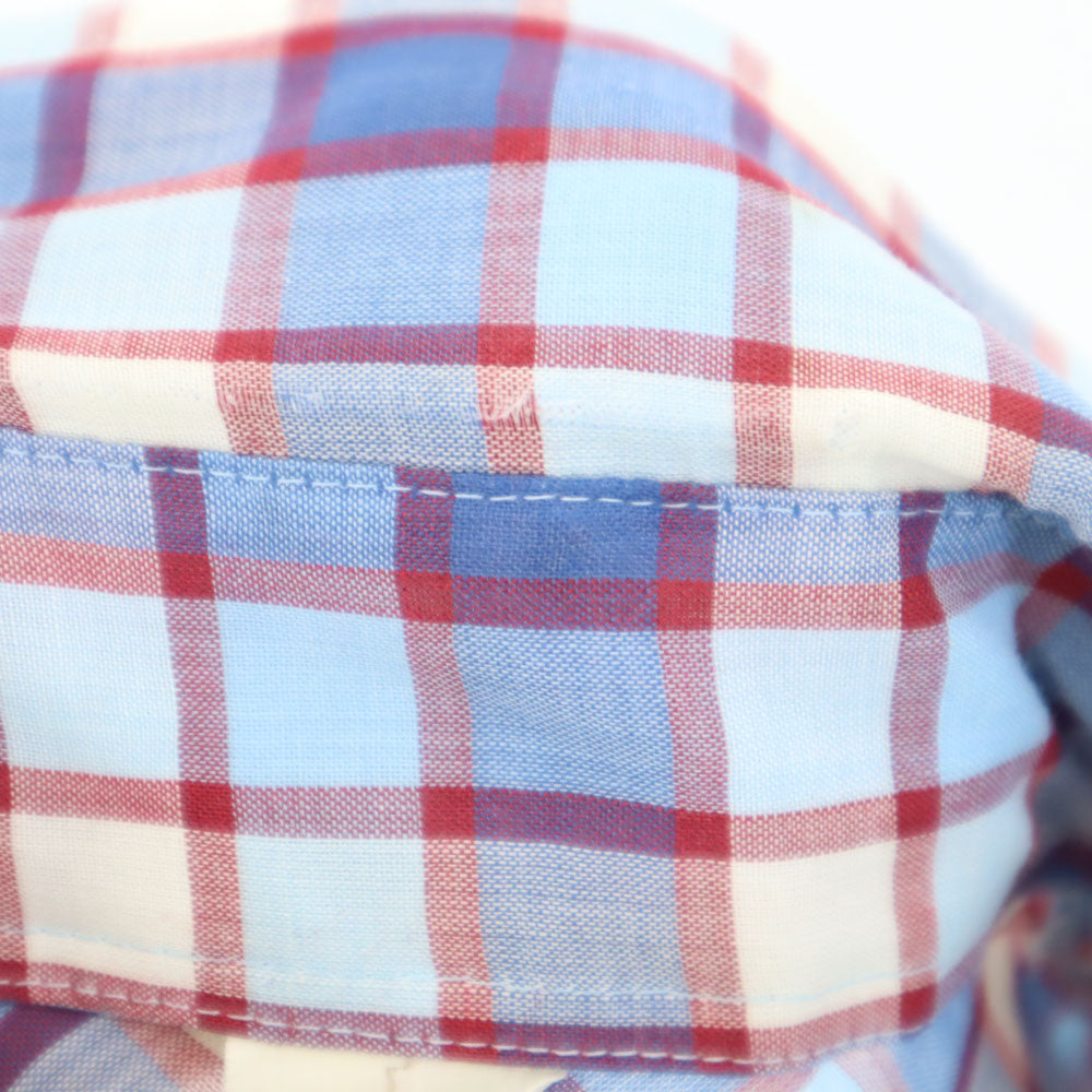 リーバイスパナテラ 70s 80s ヴィンテージ チェック柄 長袖 ウエスタンシャツ M ブルー系 LEVI'S PANATELA メンズ
