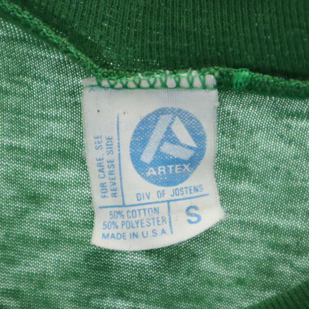 ARTEX アルテックス 70s 80s USA製 ヴィンテージ プリント 半袖 Tシャツ S グリーン メンズ
