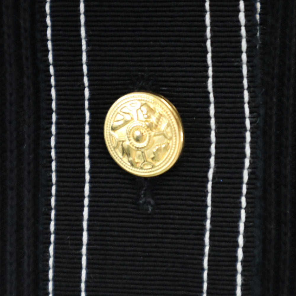 Salvatore Ferragamo サルヴァトーレフェラガモ イタリア製 コットン 半袖 ハーフボタン セーター XS ブラック ニット レディース