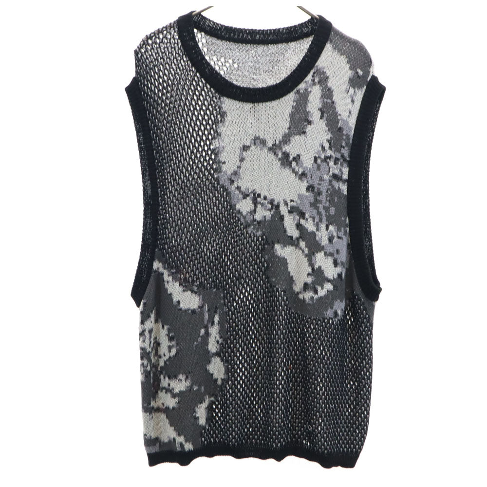 ハレ 柄入り ニットベスト F ブラック系 HARE メンズ