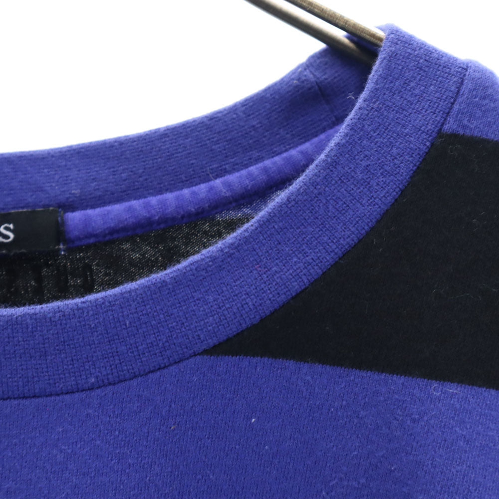 ゲス ボーダー柄 プリント 半袖 Tシャツ M ブルー×ブラック Guess メンズ