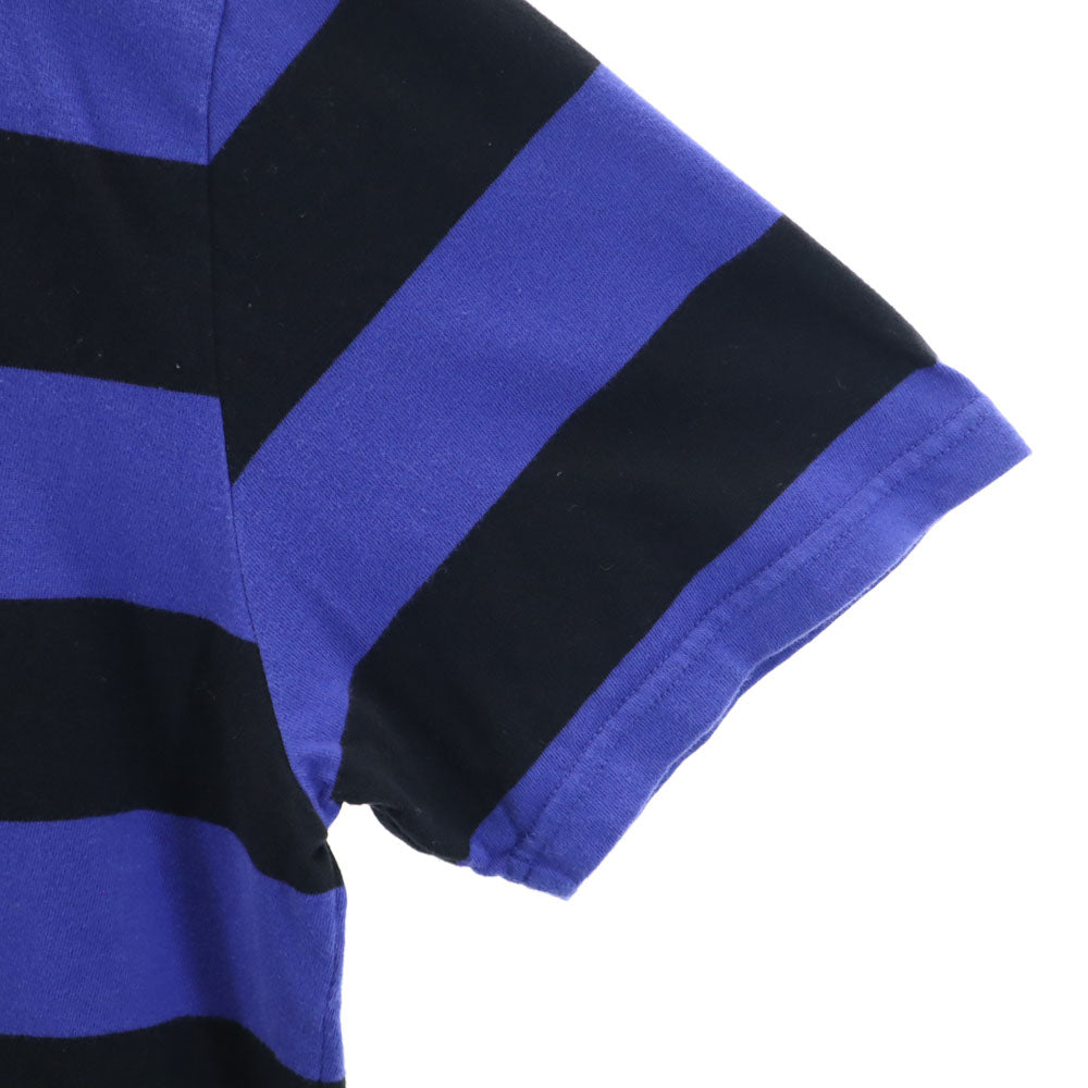 ゲス ボーダー柄 プリント 半袖 Tシャツ M ブルー×ブラック Guess メンズ