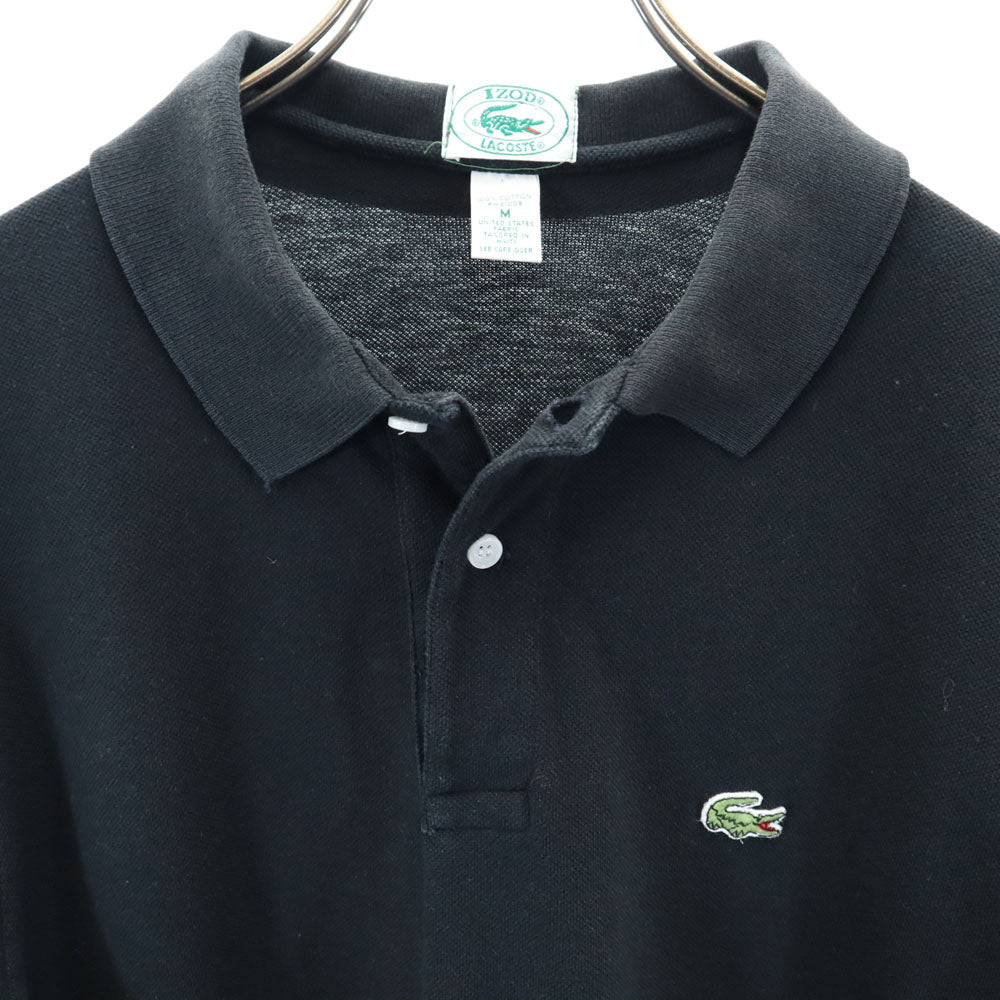 IZOD LACOSTE アイゾッドラコステ 90s オールド 半袖 ポロシャツ M ブラック 鹿の子 メンズ