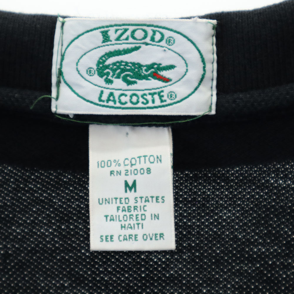 IZOD LACOSTE アイゾッドラコステ 90s オールド 半袖 ポロシャツ M ブラック 鹿の子 メンズ