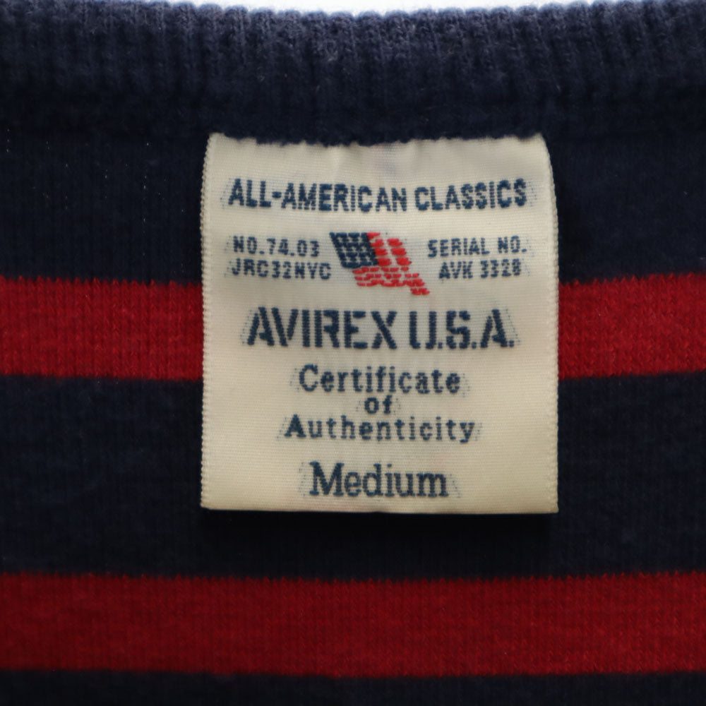 アヴィレックス ボーダー柄 半袖 デイリー Tシャツ M ネイビー 他 AVIREX DAILY メンズ