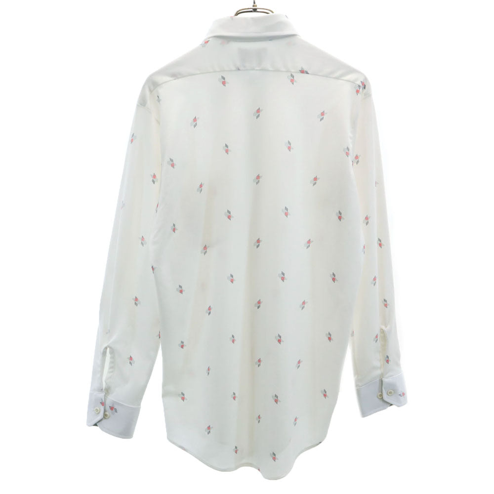 JCPenney ジェイシーペニー 70s ヴィンテージ 総柄 長袖 シャツ ホワイト メンズ