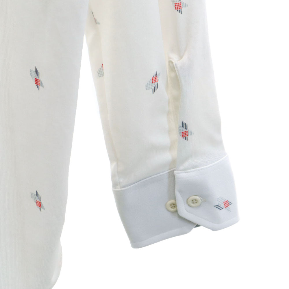 JCPenney ジェイシーペニー 70s ヴィンテージ 総柄 長袖 シャツ ホワイト メンズ