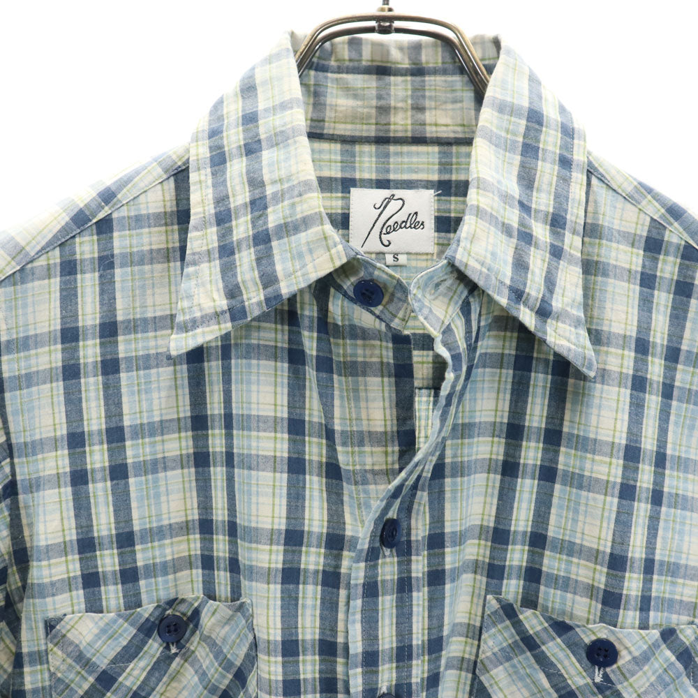 ニードルズ 日本製 長袖 チェックシャツ S ブルー系 Needles メンズ