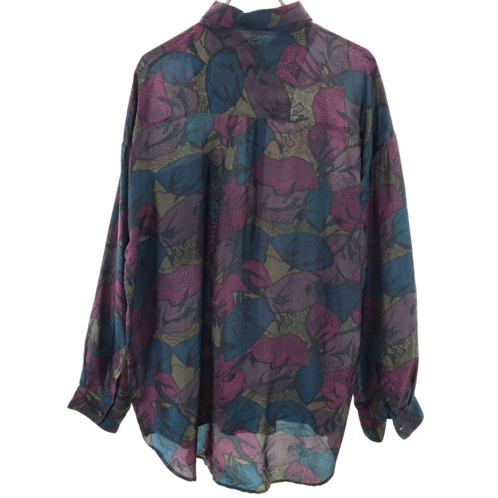 CITY STREETS 90s シルク オールド 総柄 長袖 シャツ L CITY STREETS メンズ