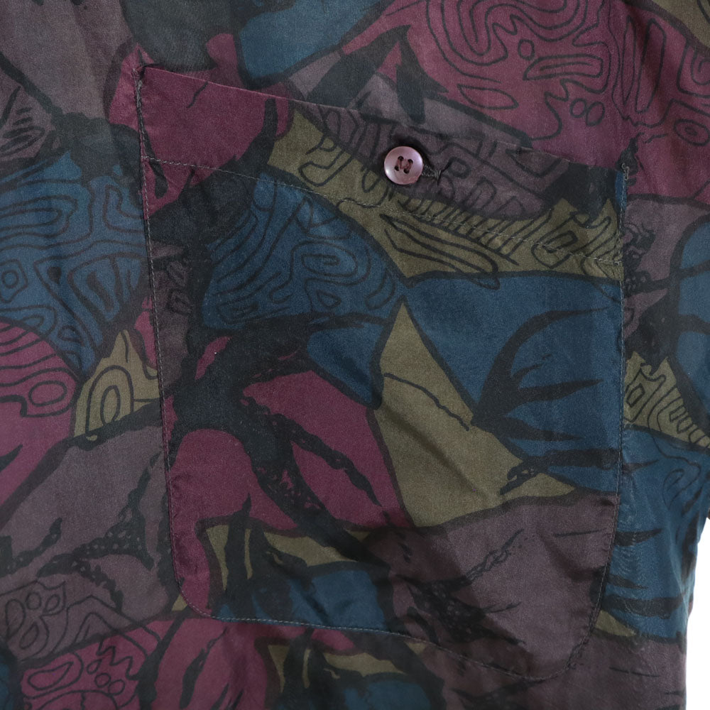 CITY STREETS 90s シルク オールド 総柄 長袖 シャツ L CITY STREETS メンズ