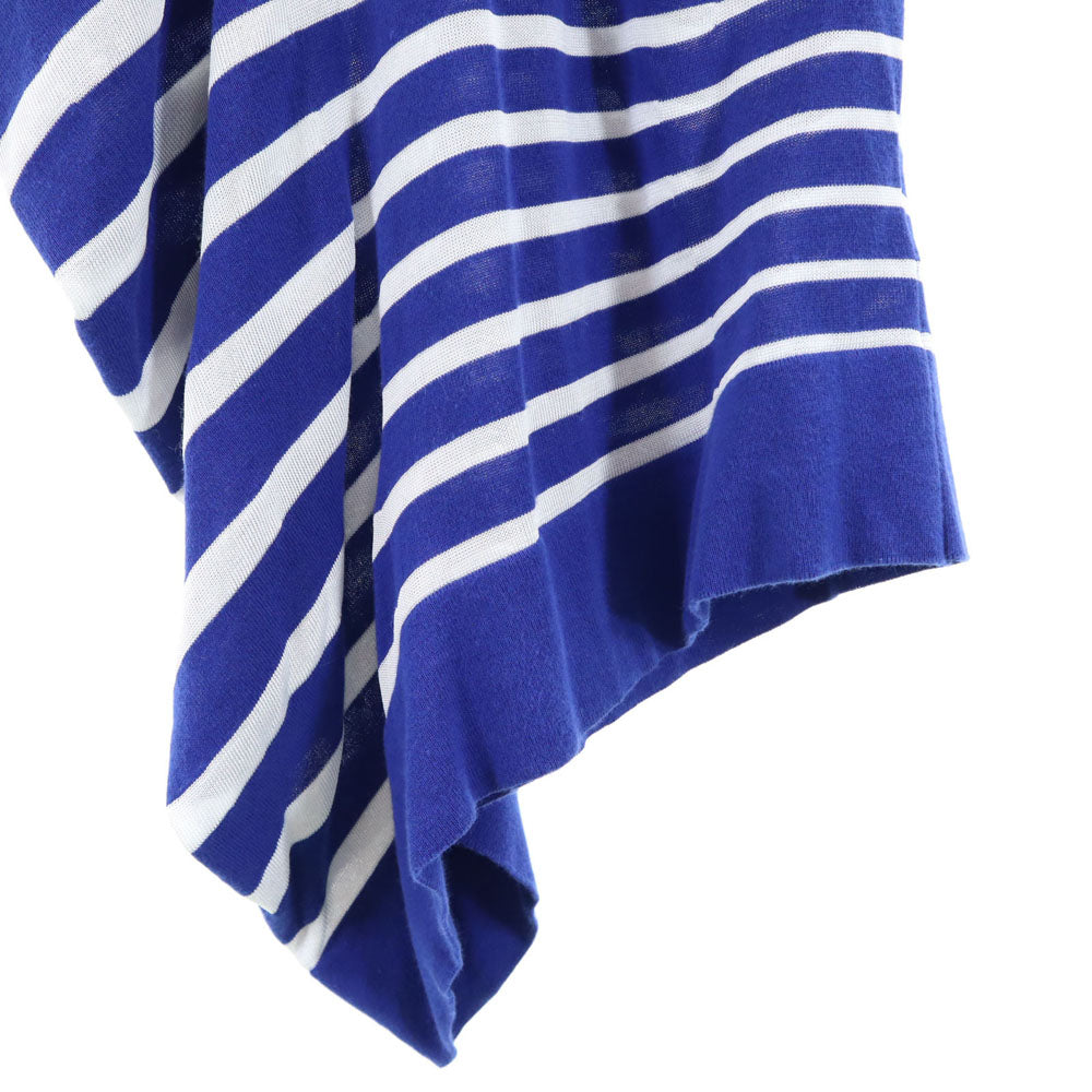 ジャンポールゴルチェ ボーダー柄 長袖 Vネック コットン セーター 38 ブルー系 レディース