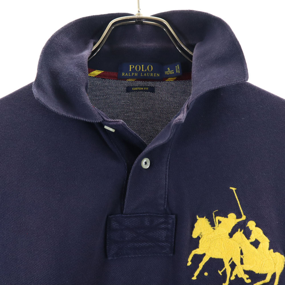 POLO RALPH LAUREN ポロラルフローレン 半袖 ポロシャツ S ネイビー 鹿の子 CUSTOM FIT メンズ