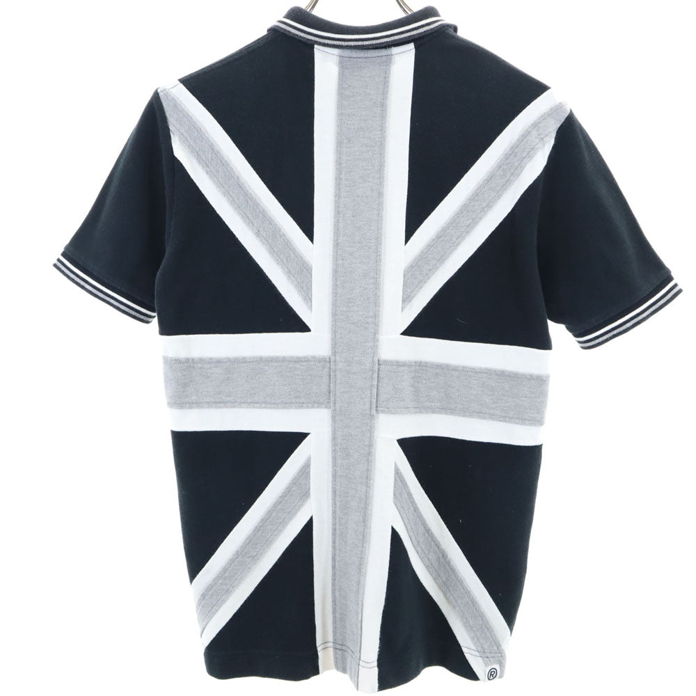 アベイシングエイプ 日本製 半袖 ポロシャツ S ブラック A BATHING APE 鹿の子 ユニオンジャック メンズ