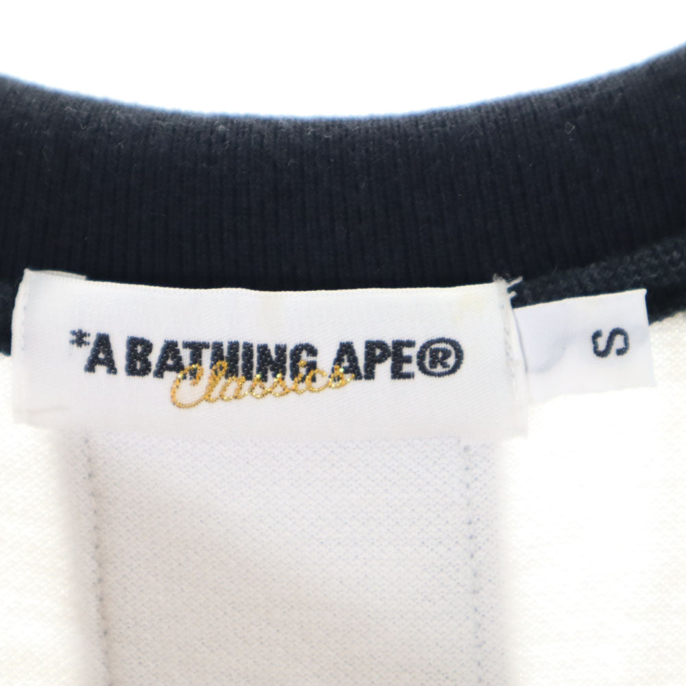 アベイシングエイプ 日本製 半袖 ポロシャツ S ブラック A BATHING APE 鹿の子 ユニオンジャック メンズ
