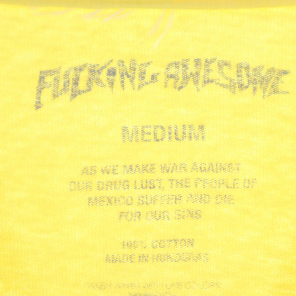 ファッキングオーサム × スラッシャー コラボ バックプリント 長袖 Tシャツ M イエロー THRASHER TRASH ロンT メンズ