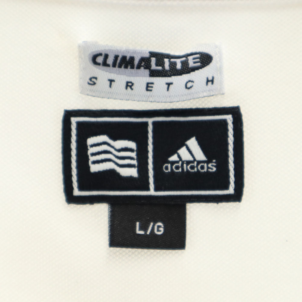 アディダス ゴルフ 半袖 ハーフジップ Tシャツ L 白 adidas 鹿の子地 メンズ