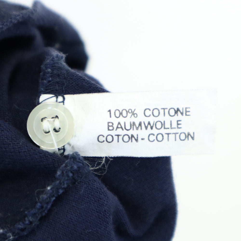 イヴサンローラン イタリア製 半袖 ポロシャツ M ネイビー YVES SAINT LAURENT 鹿の子地 メンズ