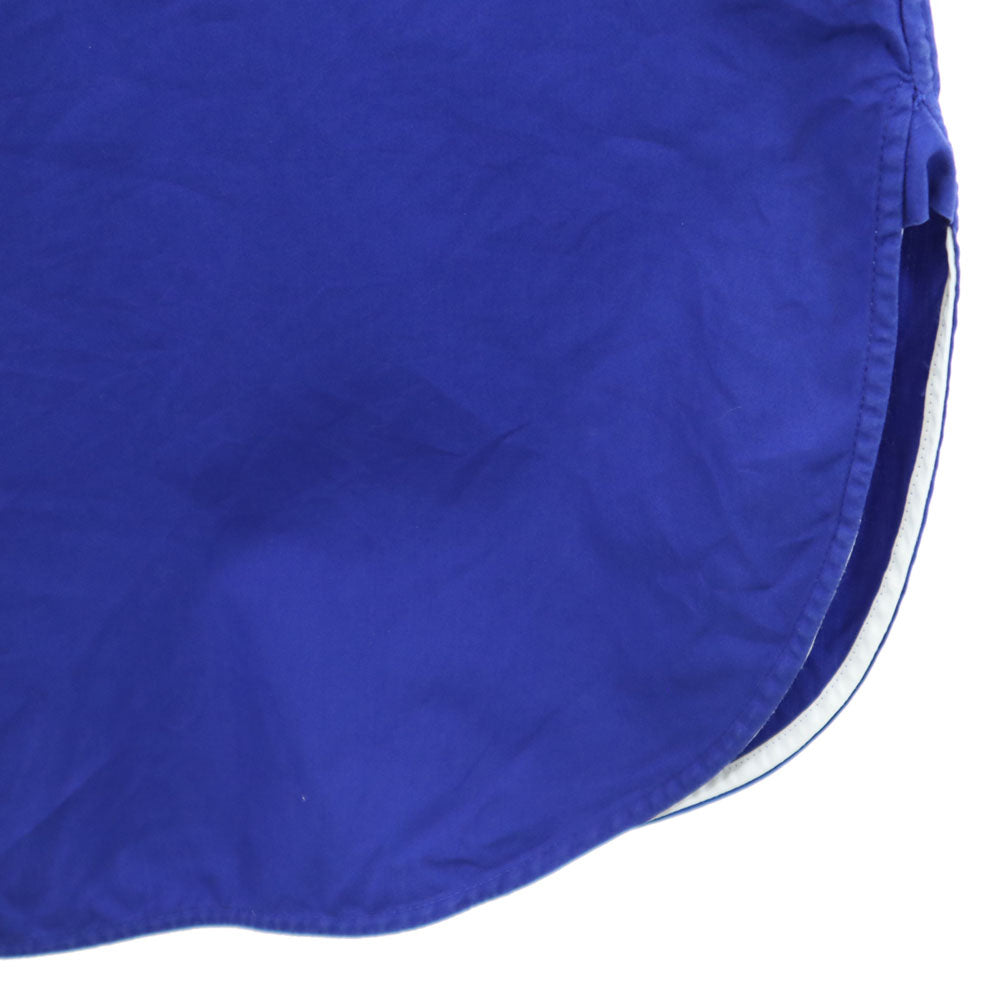 CELINE セリーヌ 長袖 切替 コットンシャツ 36 ブルー×ホワイト レディース