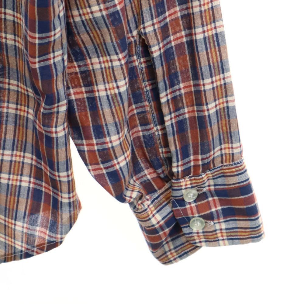 ジェーシーペニー 80s ヴィンテージ 長袖 チェックシャツ L レッド 他 JC PENNEY ガーゼ生地 メンズ