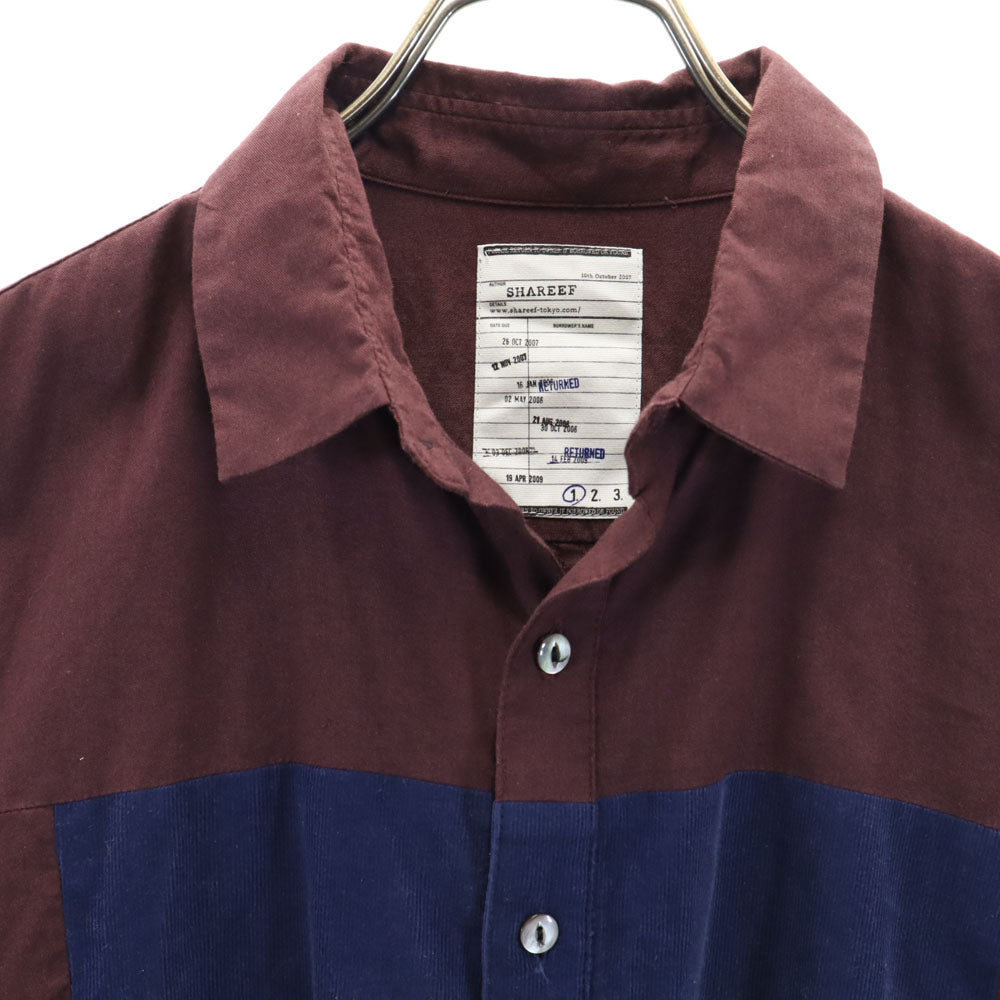 SHAREEF シャリーフ 日本製 長袖 シャツ 1 ボルドー系 メンズ