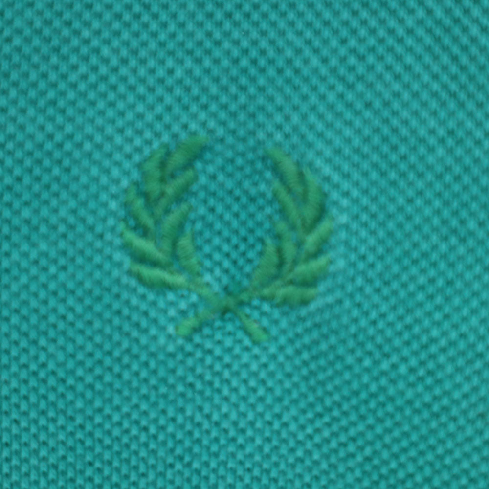 フレッドペリー 80s 90s オールド 半袖 ポロシャツ 42 エメラルドグリーン系 FRED PERRY 鹿の子 メンズ