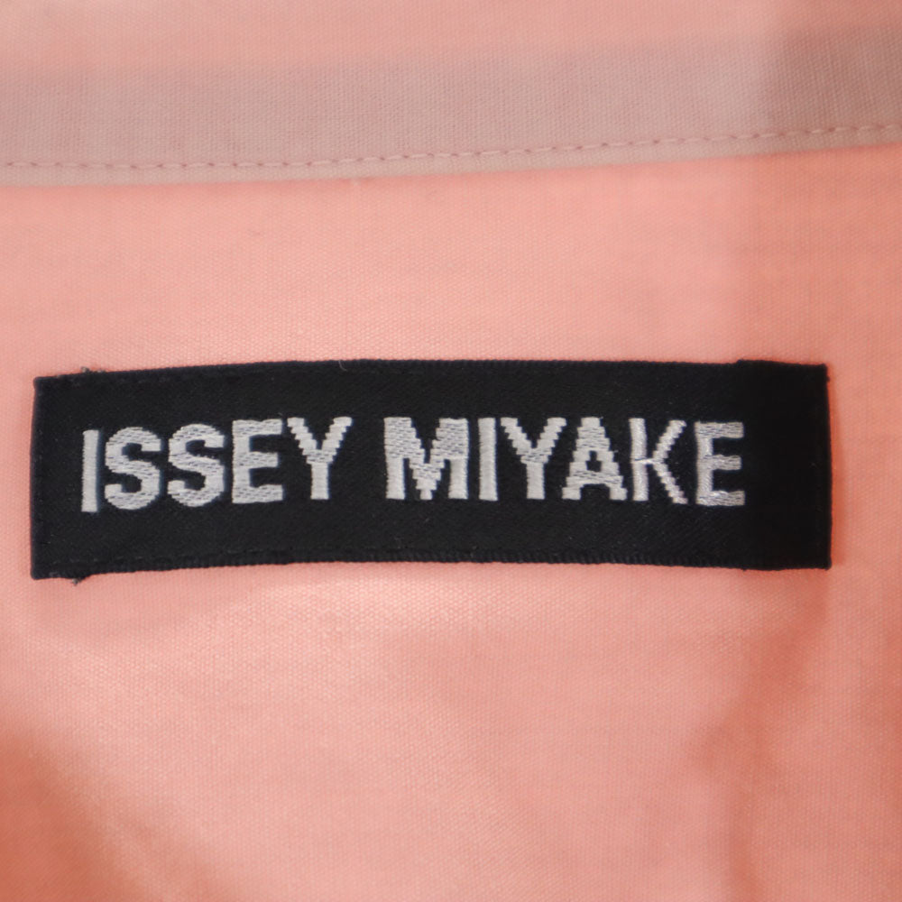 ISSEY MIYAKE イッセイミヤケ 日本製 長袖 バンドカラーシャツ 1 ピンク メンズ