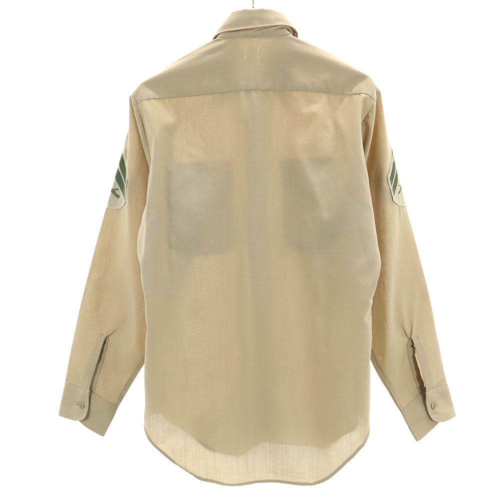 アメリカ軍 80s ウールブレンド DLA ヴィンテージ 長袖 ミリタリーシャツ 14 1/2×34 ベージュ系 US ARMY メンズ