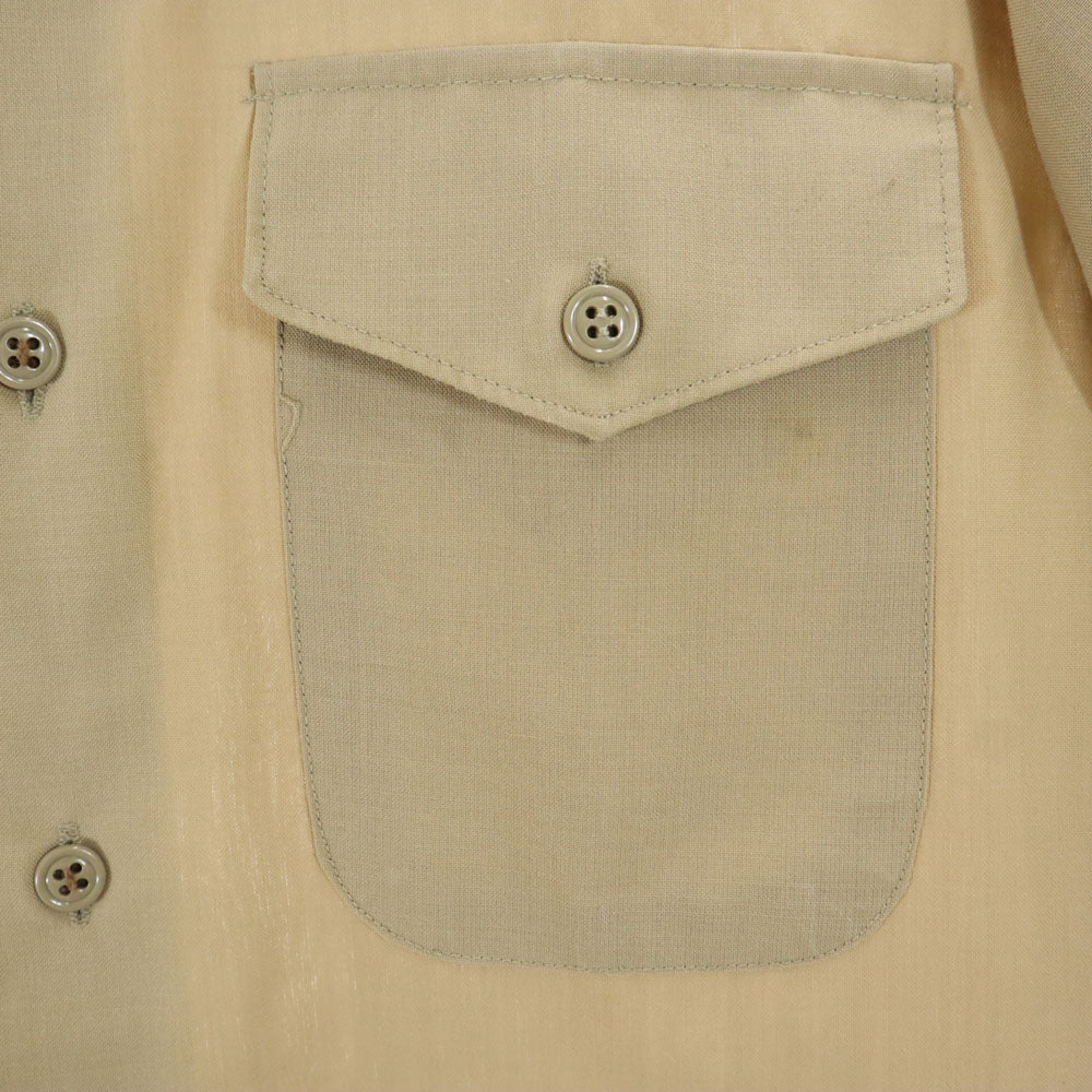 アメリカ軍 80s ウールブレンド DLA ヴィンテージ 長袖 ミリタリーシャツ 14 1/2×34 ベージュ系 US ARMY メンズ