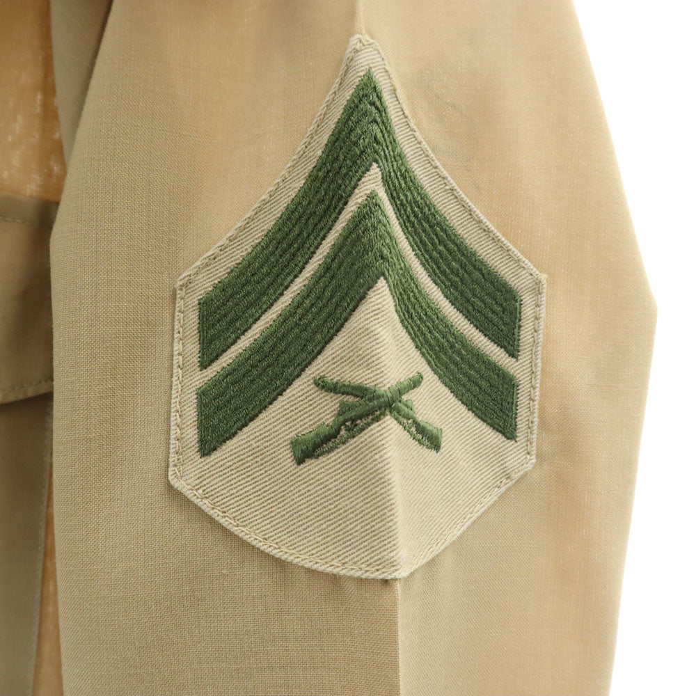 アメリカ軍 80s ウールブレンド DLA ヴィンテージ 長袖 ミリタリーシャツ 14 1/2×34 ベージュ系 US ARMY メンズ