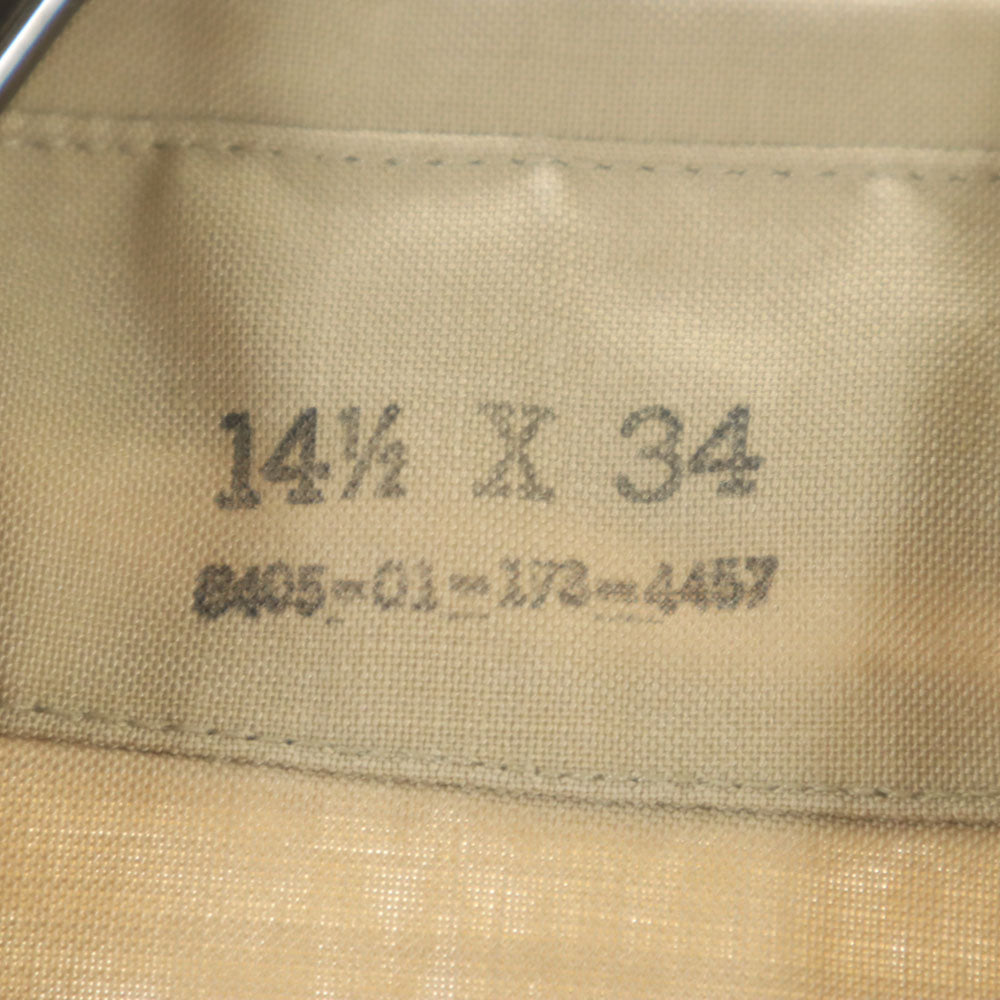 アメリカ軍 80s ウールブレンド DLA ヴィンテージ 長袖 ミリタリーシャツ 14 1/2×34 ベージュ系 US ARMY メンズ