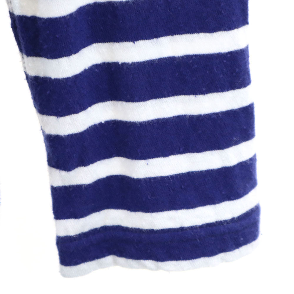 COMME des GARCONS HOMME コムデギャルソンオム 日本製 ボーダー柄 長袖 Vネック カーディガン S ブルー×ホワイト メンズ