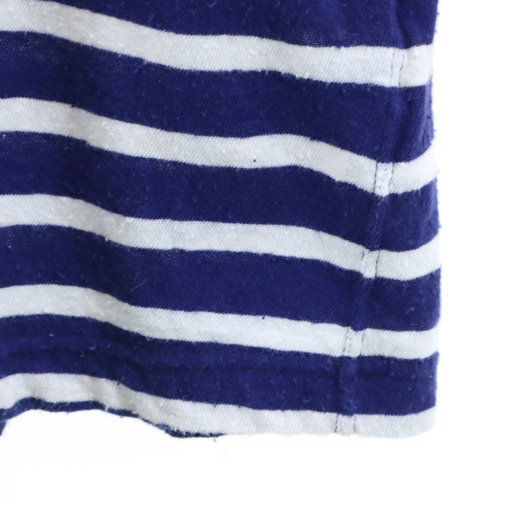 COMME des GARCONS HOMME コムデギャルソンオム 日本製 ボーダー柄 長袖 Vネック カーディガン S ブルー×ホワイト メンズ