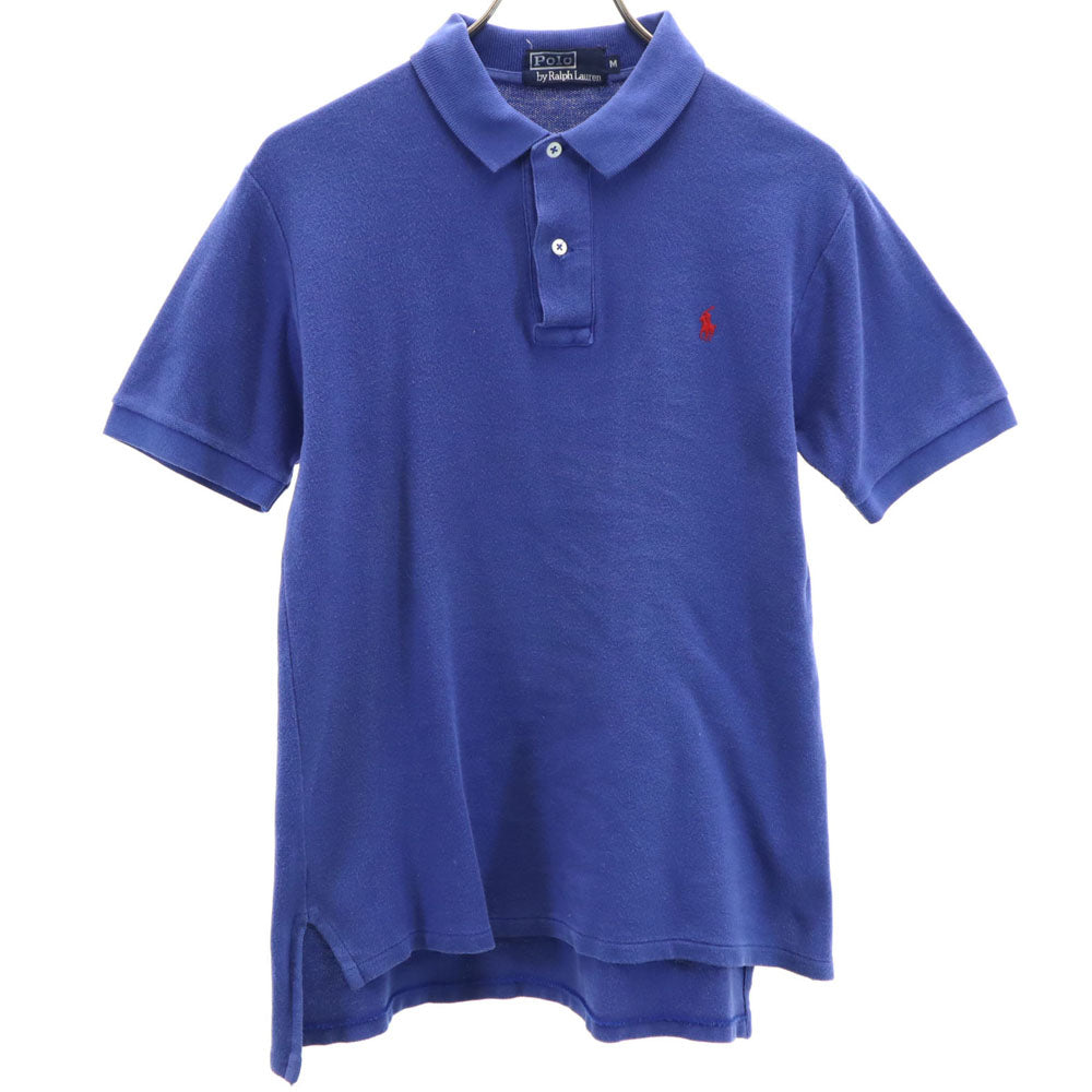 ポロバイラルフローレン 半袖 ポロシャツ M 青紫 Polo by Ralph Lauren 鹿の子 メンズ