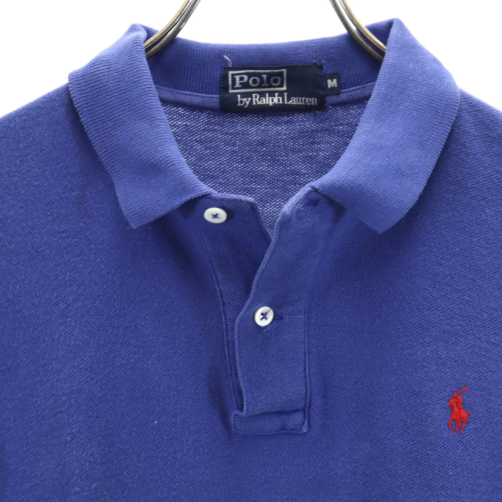 ポロバイラルフローレン 半袖 ポロシャツ M 青紫 Polo by Ralph Lauren 鹿の子 メンズ