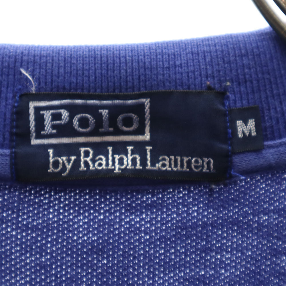 ポロバイラルフローレン 半袖 ポロシャツ M 青紫 Polo by Ralph Lauren 鹿の子 メンズ