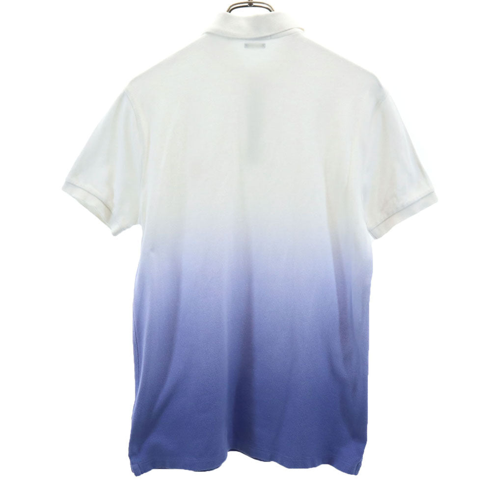 ポロラルフローレン 半袖 ポロシャツ S ホワイト POLO RALPH LAUREN グラデーション 鹿の子 CUSTOM FIT メンズ