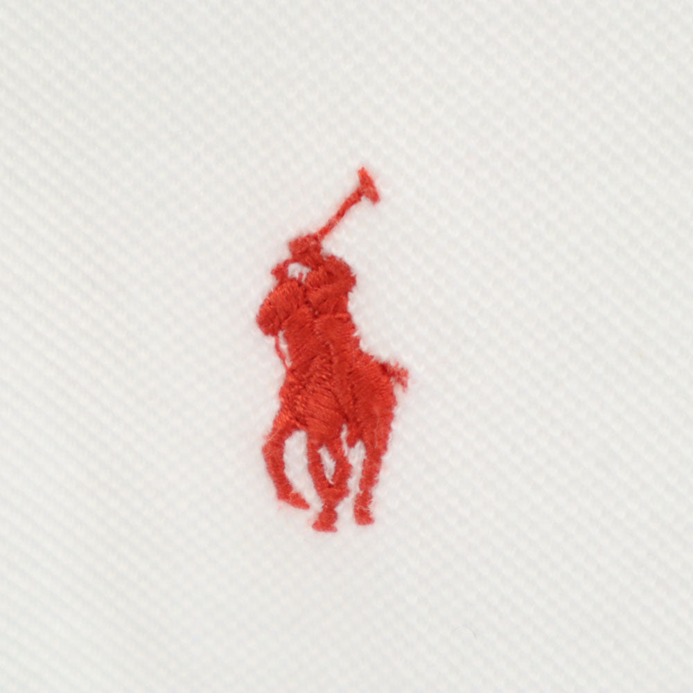 ポロラルフローレン 半袖 ポロシャツ S ホワイト POLO RALPH LAUREN グラデーション 鹿の子 CUSTOM FIT メンズ