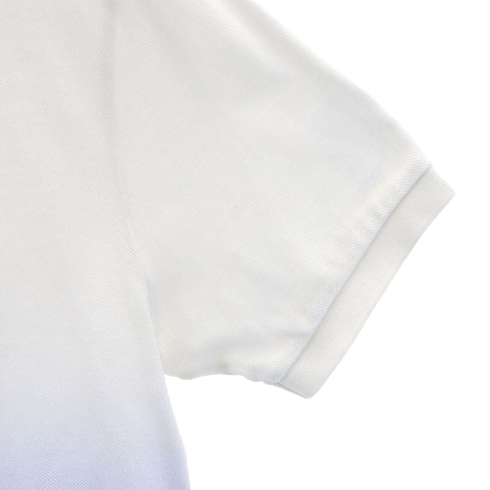 ポロラルフローレン 半袖 ポロシャツ S ホワイト POLO RALPH LAUREN グラデーション 鹿の子 CUSTOM FIT メンズ