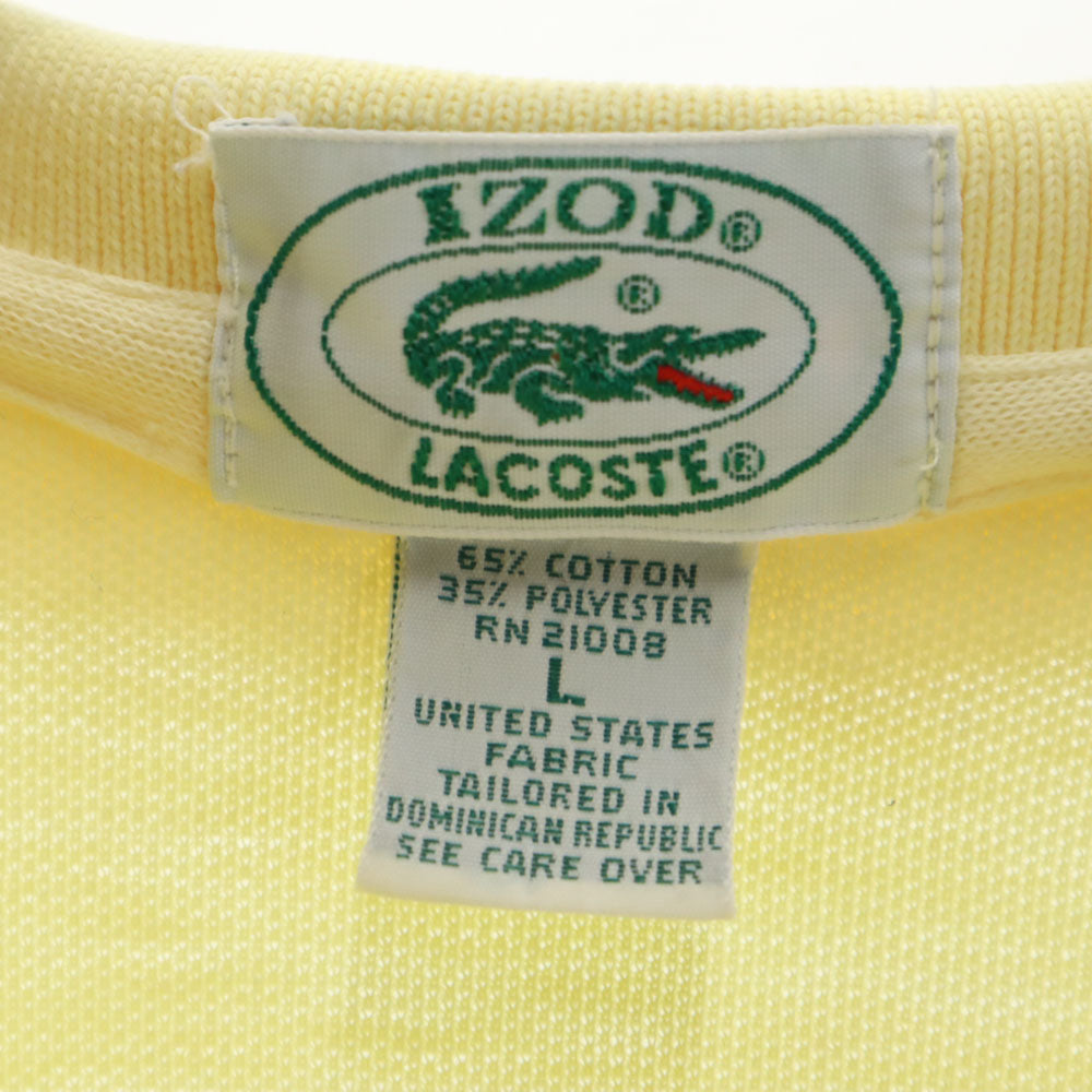 アイゾッドラコステ 90s オールド 半袖 ポロシャツ L イエロー IZOD LACOSTE メンズ