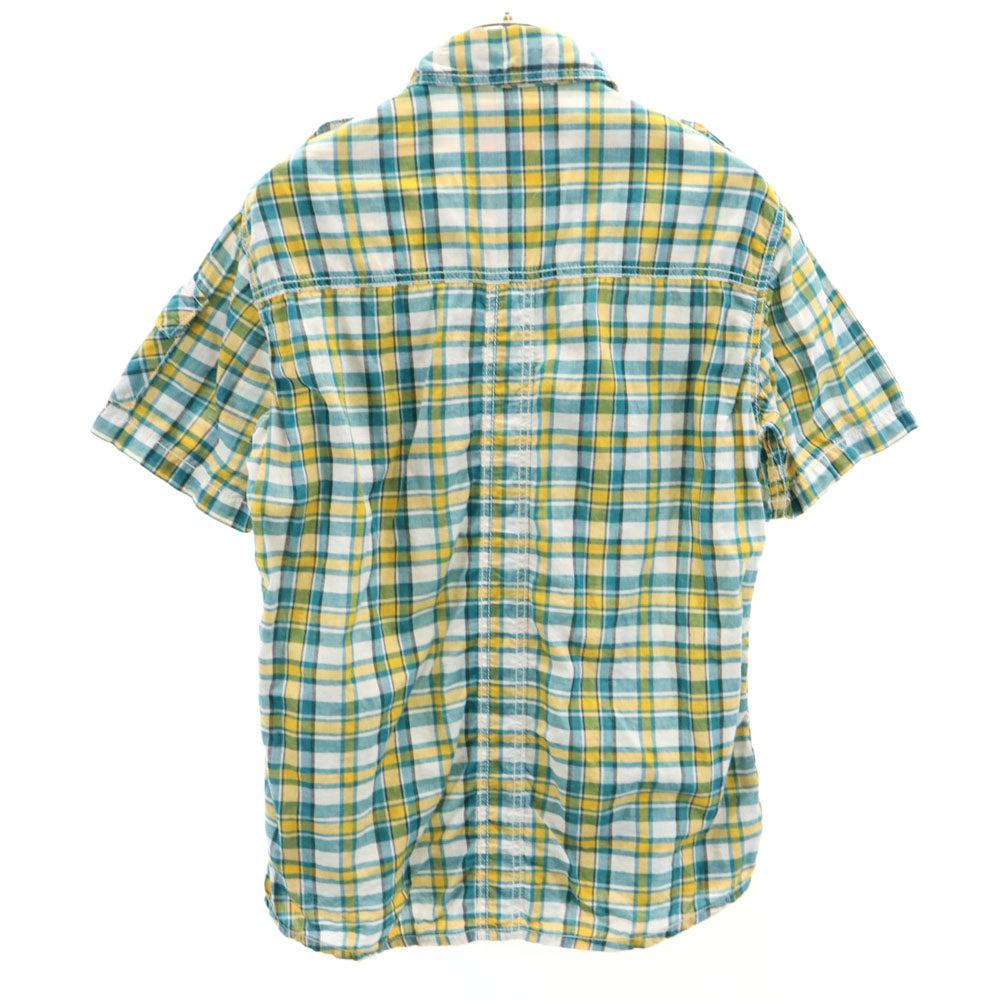 リーバイス 半袖 ジップアップ チェックシャツ L ターコイズ系 Levi's メンズ