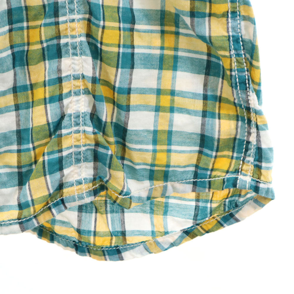 リーバイス 半袖 ジップアップ チェックシャツ L ターコイズ系 Levi's メンズ