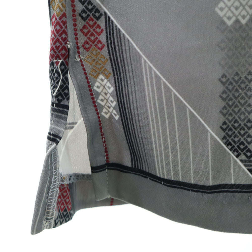 MARK FORE 70s USA製 ヴィンテージ 半袖 オープンカラー ポロシャツ L グレー メンズ