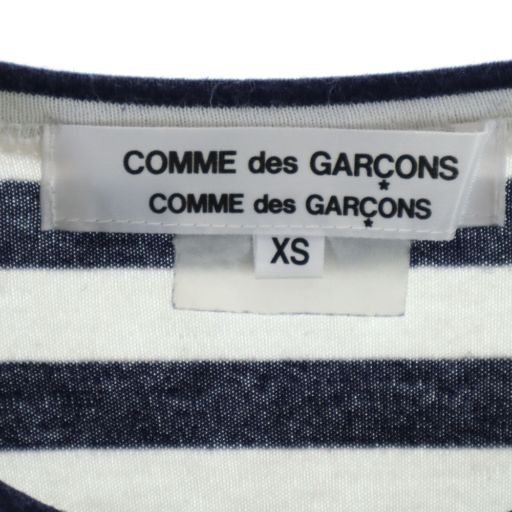 コムデギャルソンコムデギャルソン 2010年 ボーダー柄 長袖 Tシャツ XS ネイビー×ホワイト Comme des Garcons Comme des Garcons ロンT レディース