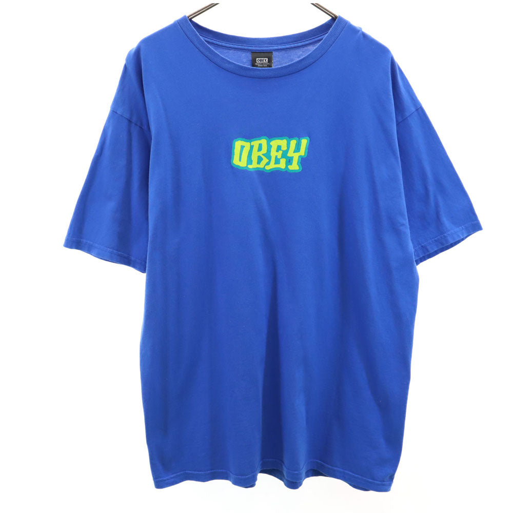 オベイ 半袖 Tシャツ L ブルー OBEY メンズ