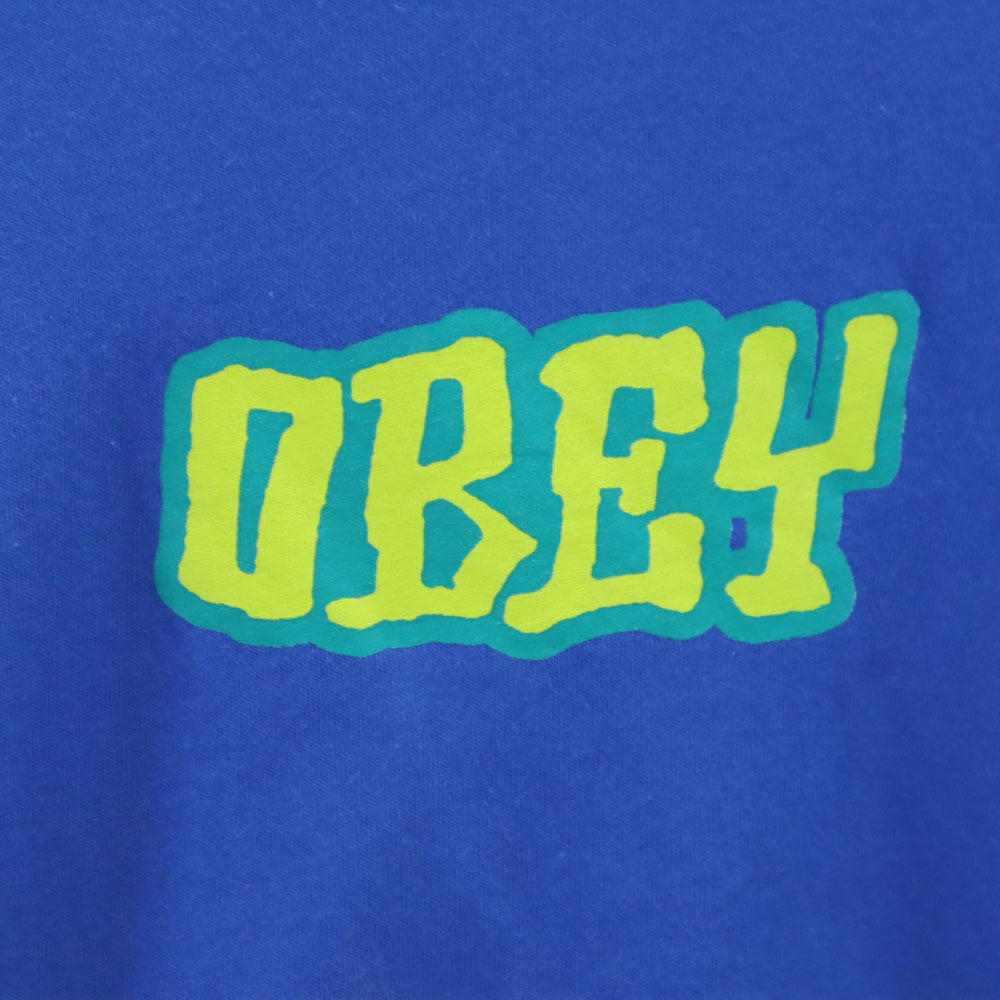 オベイ 半袖 Tシャツ L ブルー OBEY メンズ